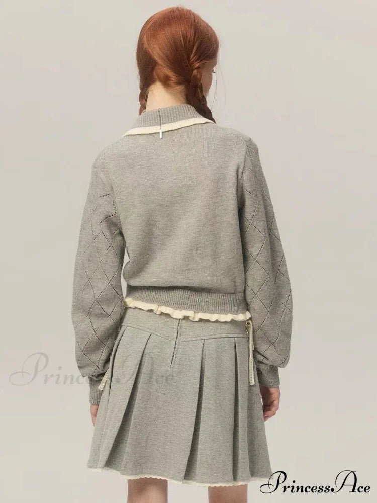 Cropped Bow Aesthetic Cardigan