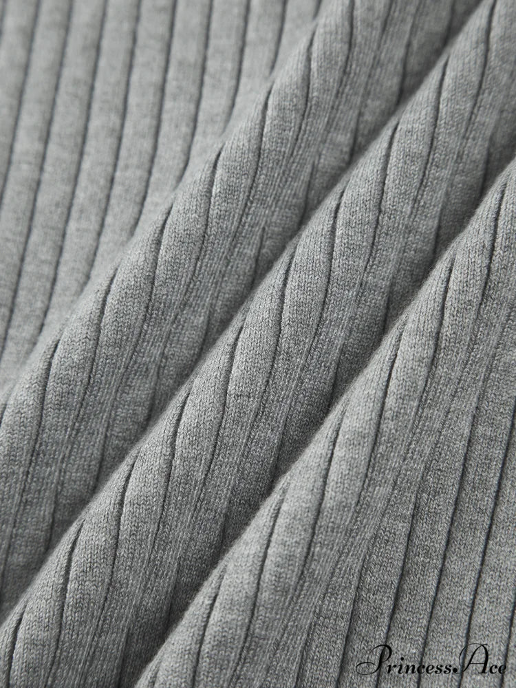 Cropped Knit Graceful Polo Shirt