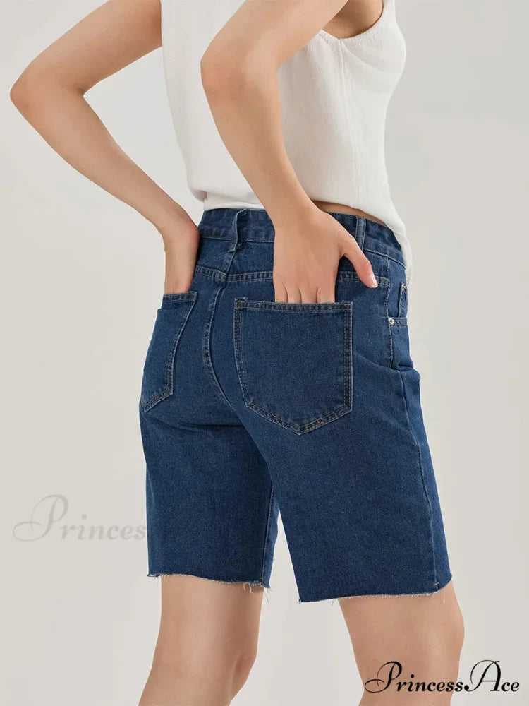 Cross Asymmetrical Denim Short