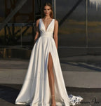 Cross-Neck Sleeveless Marriage Gown
