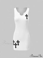 Cross Over Slit Trendy Distressed Denim Maxi Skirt