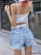 Crossed Tattered Cleansed Denim Short