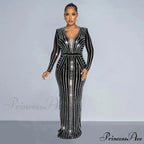 Crystal Rhinestone Long Party Dress