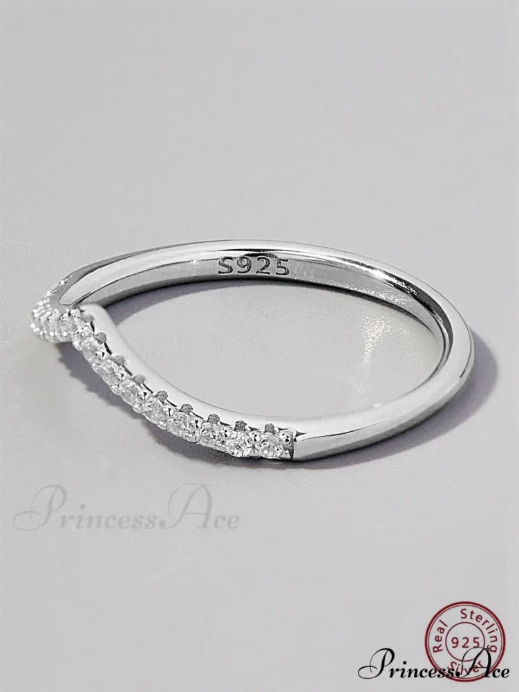Cubic Zirconia Decor Silver Ring