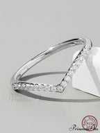 Cubic Zirconia Decor Silver Ring