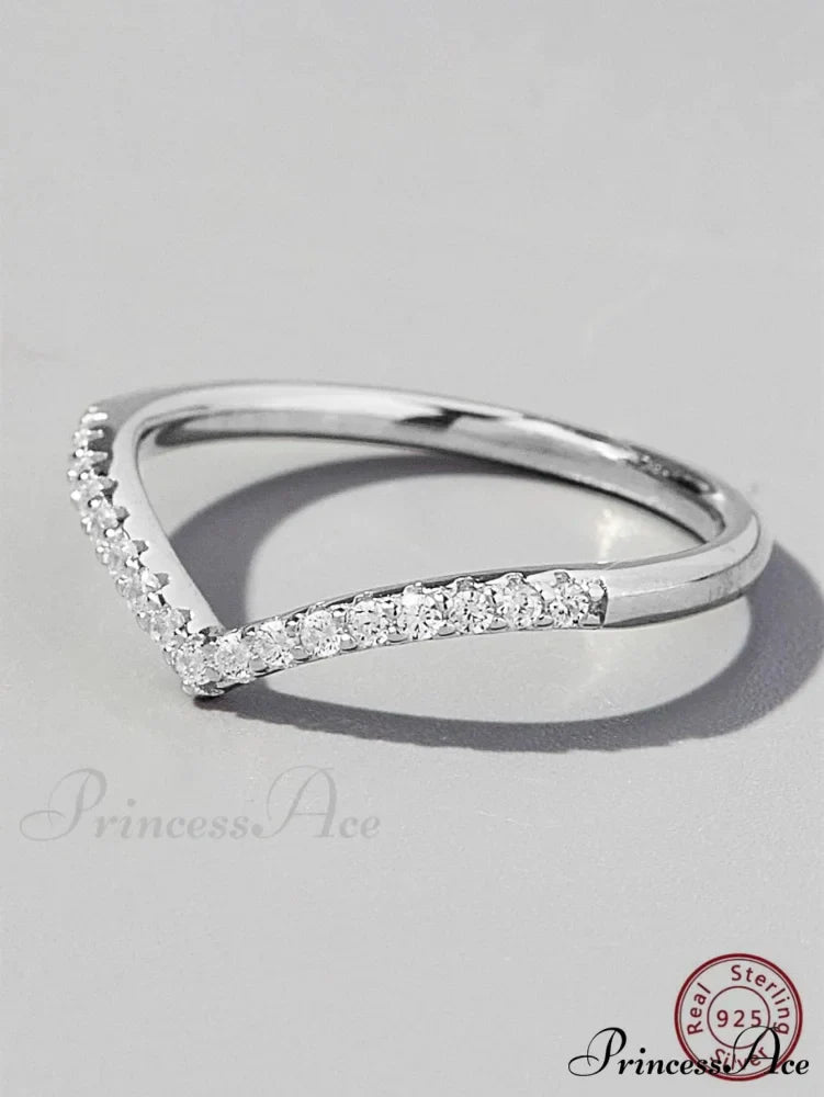 Cubic Zirconia Decor Silver Ring