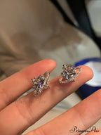 Cubic Zirconia Heart Shaped Stud Earrings