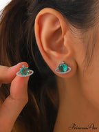 Cubic Zirconia Heart Shaped Stud Earrings