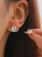 Cubic Zirconia Heart Shaped Stud Earrings