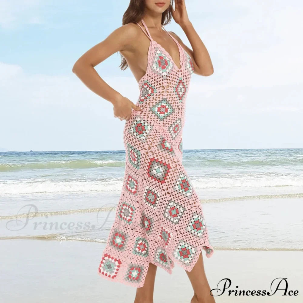 Cultural Design Woven Crochet Bohemian Dress