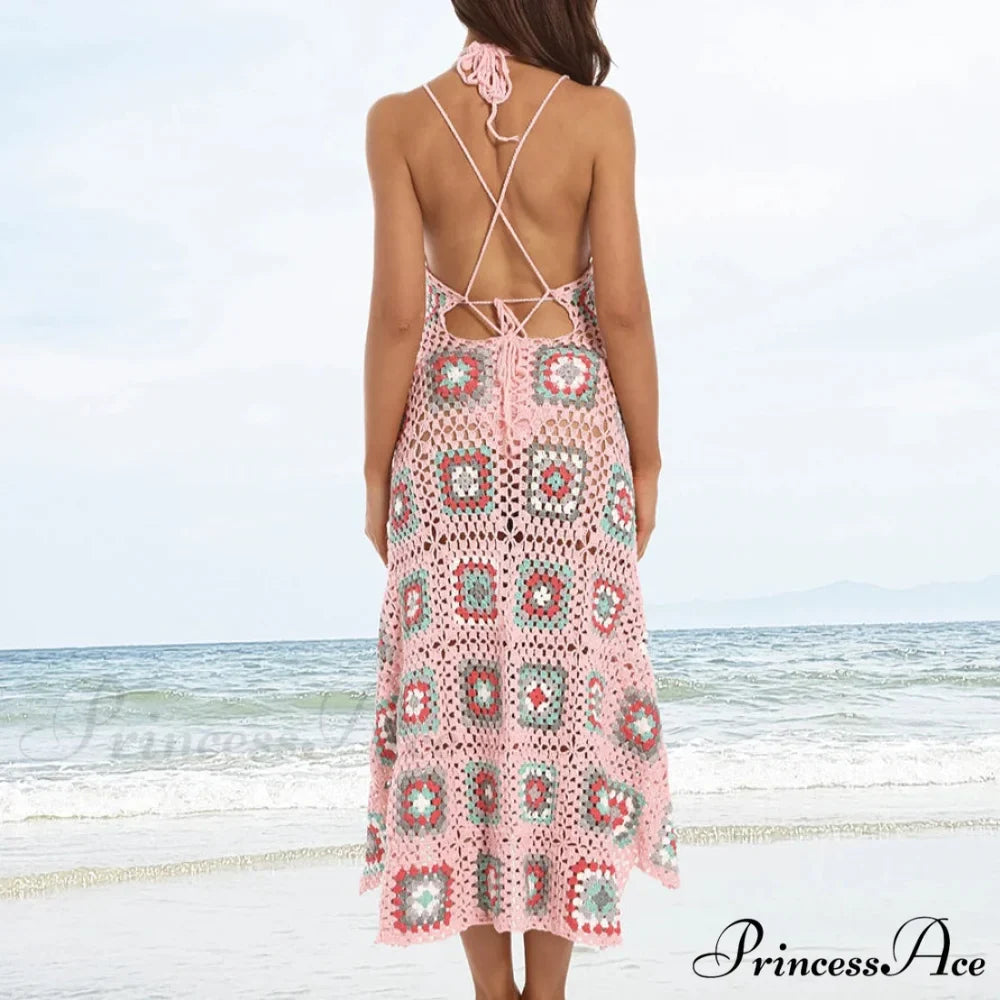 Cultural Design Woven Crochet Bohemian Dress