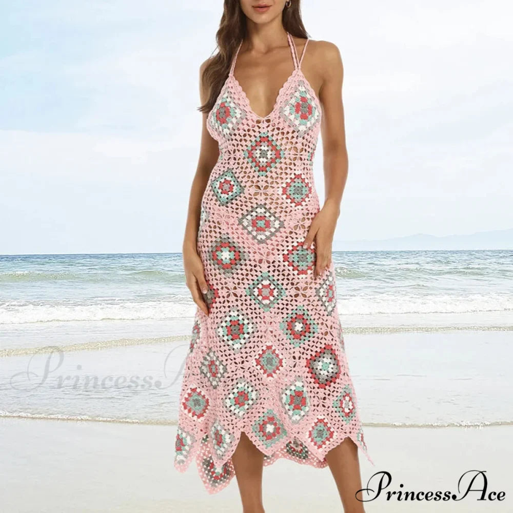Cultural Design Woven Crochet Bohemian Dress