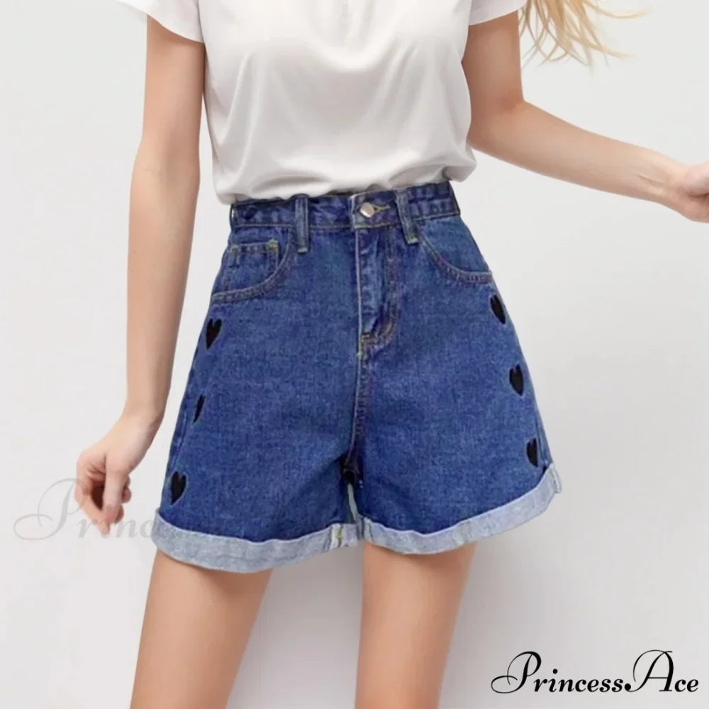 Curled Stitched Denim Short