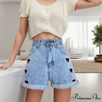 Curled Stitched Denim Short
