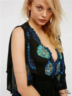 Curvy Size Button Up Chiffon Festive Boho Dress