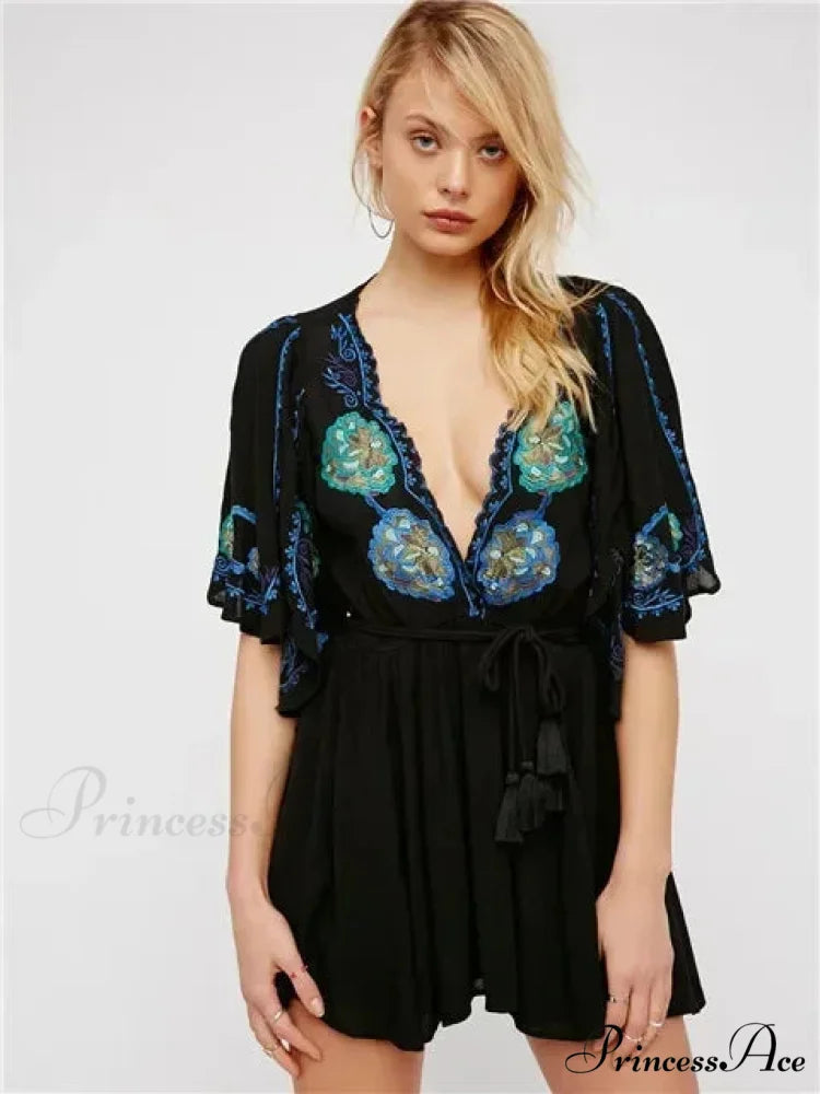 Curvy Size Button Up Chiffon Festive Boho Dress