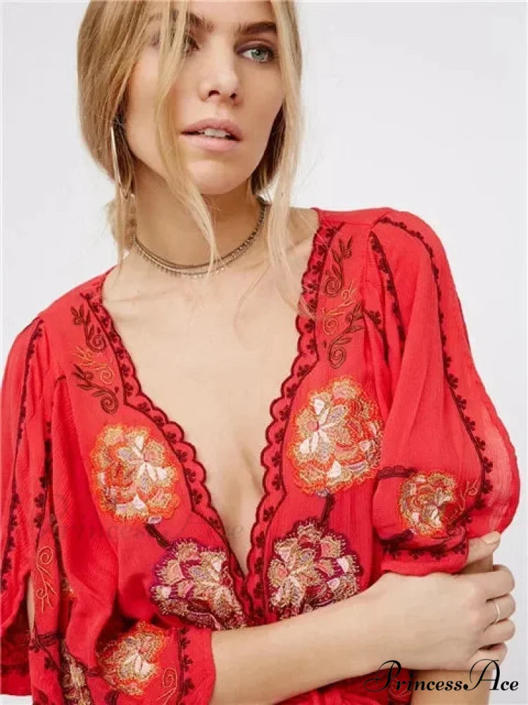 Curvy Size Button Up Chiffon Festive Boho Dress