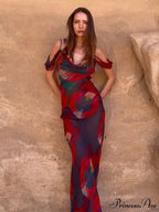 Cut Out Backless Split Maxi Dress