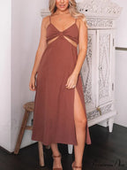 Cut Out Graceful Slit Dresses
