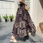 Cute Chiffon Patchwork Floral Tea Time Skirt