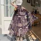 Cute Chiffon Patchwork Floral Tea Time Skirt