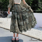 Cute Chiffon Patchwork Floral Tea Time Skirt