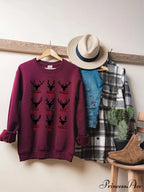 Cute Cotton Wapiti Print Hot Sale Deer Hunting Gift Christmas Hoodie