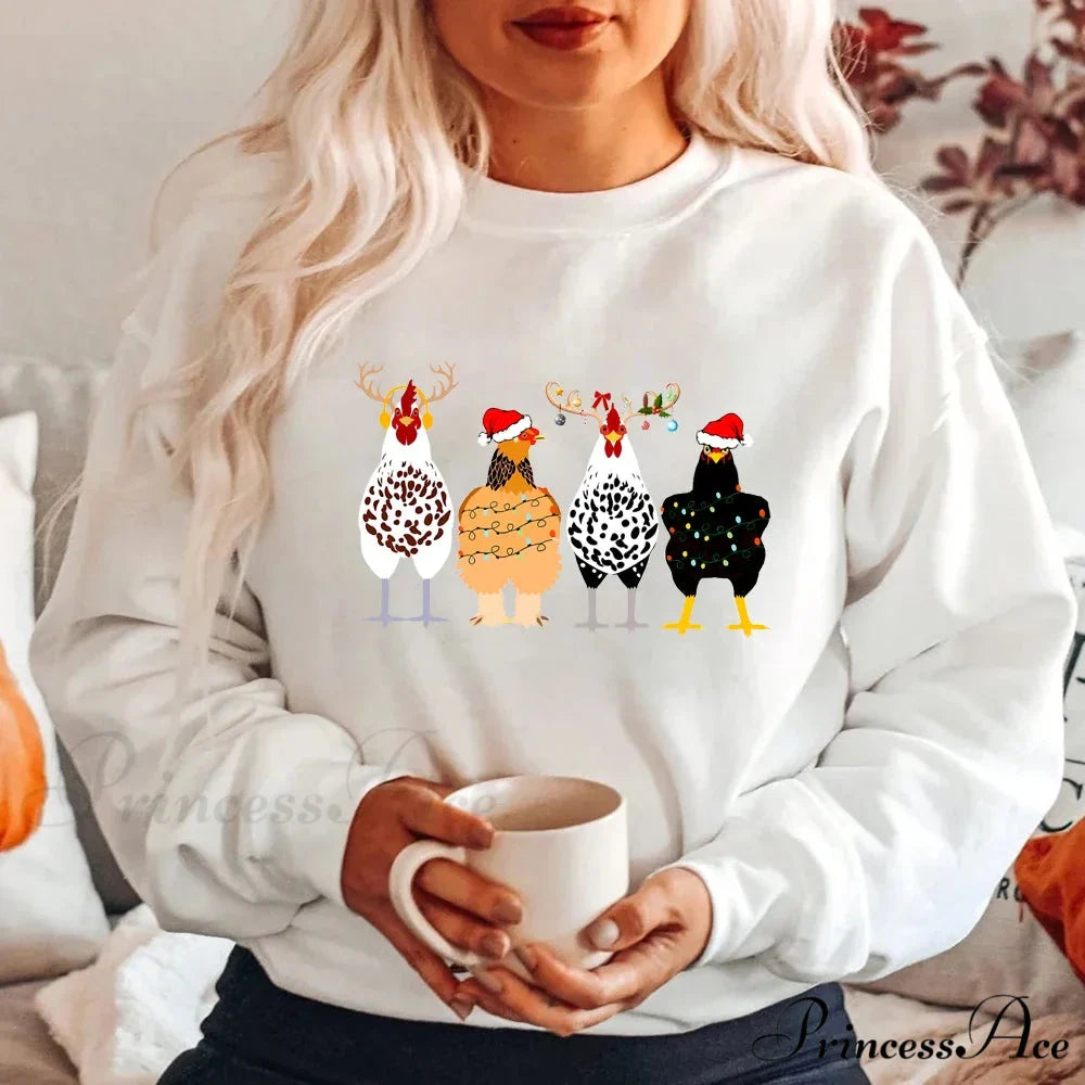 Cute Funny Chickens Animal Farmer Country Christmas Hoodie