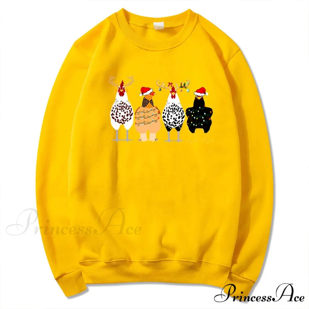 Cute Funny Chickens Animal Farmer Country Christmas Hoodie