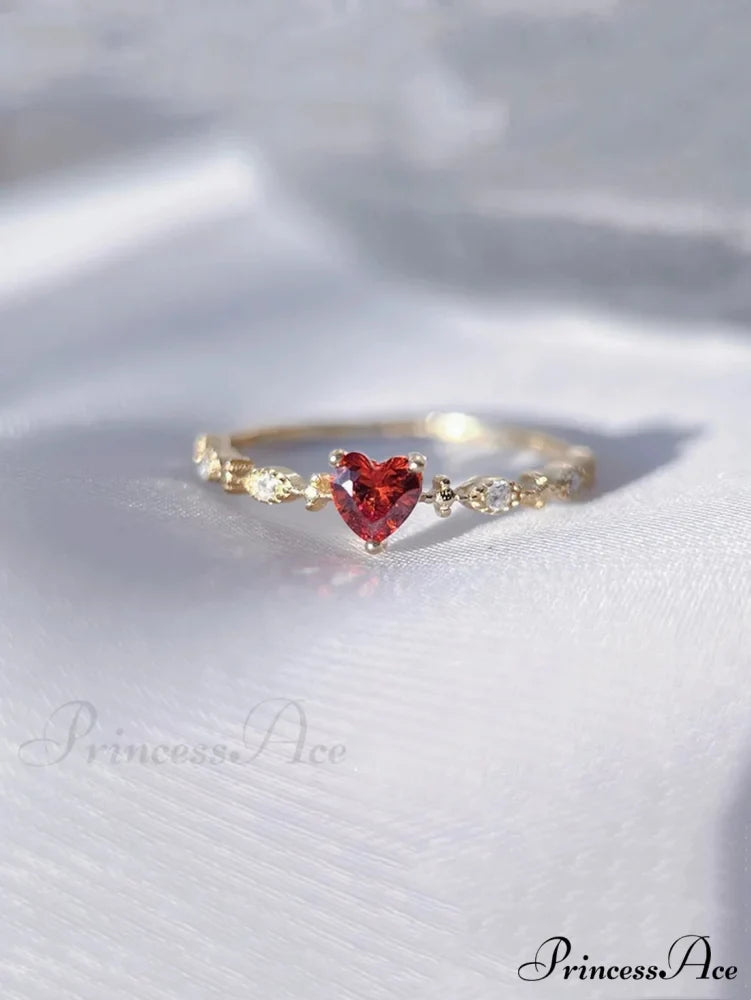 Cute Red Heart Ring