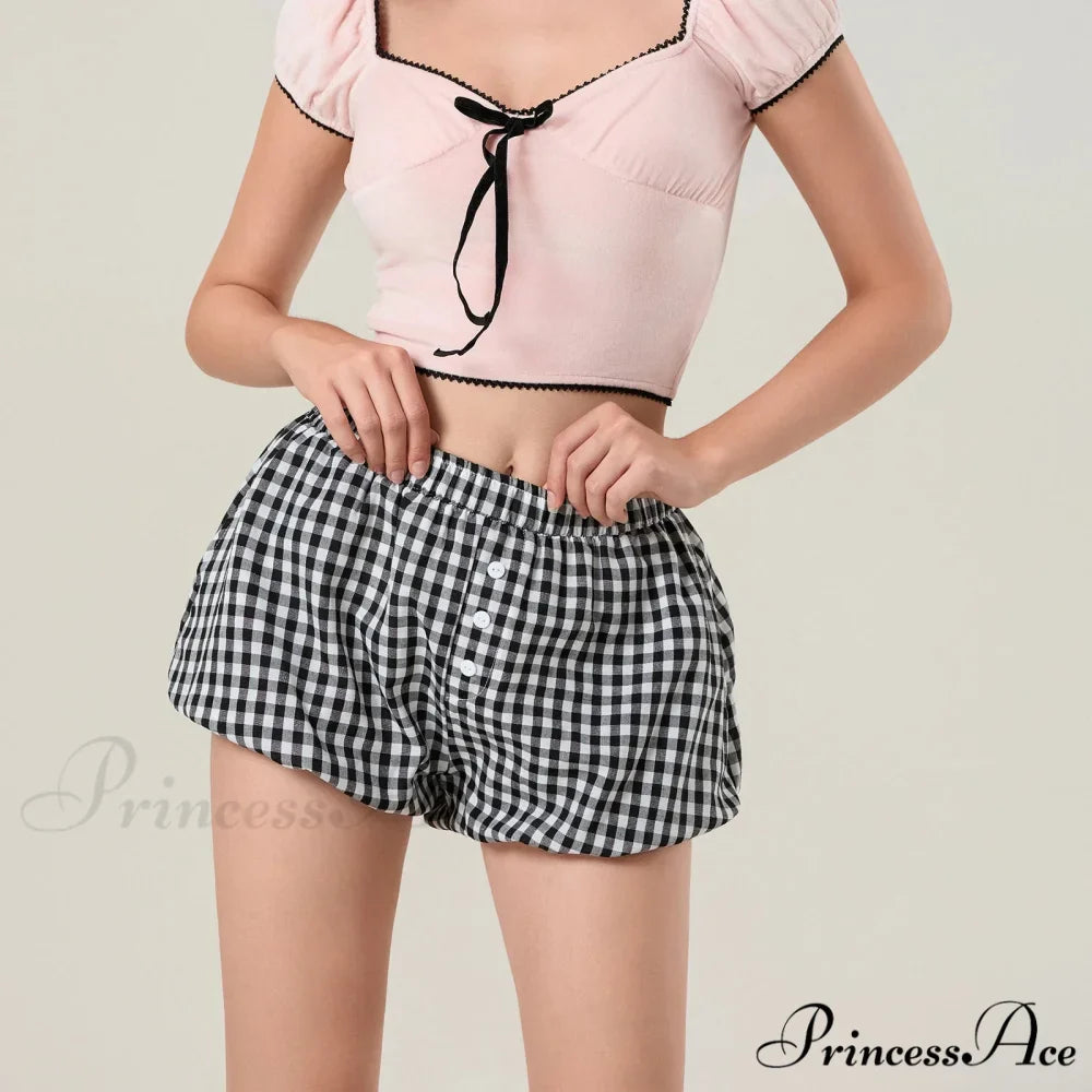 Cute Tartan Pumpkin Lounge Short