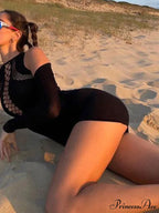 Cutout Back Short Sleeve Square Classic Neck Bodycon Mini Dress - Yellow