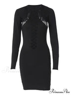 Cutout Back Short Sleeve Square Classic Neck Bodycon Mini Dress - Yellow