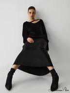 Cutout Fuzzy Graceful Knit Top