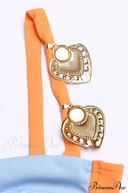 Cutout Slit Back Cami Mini Dress with Contrast