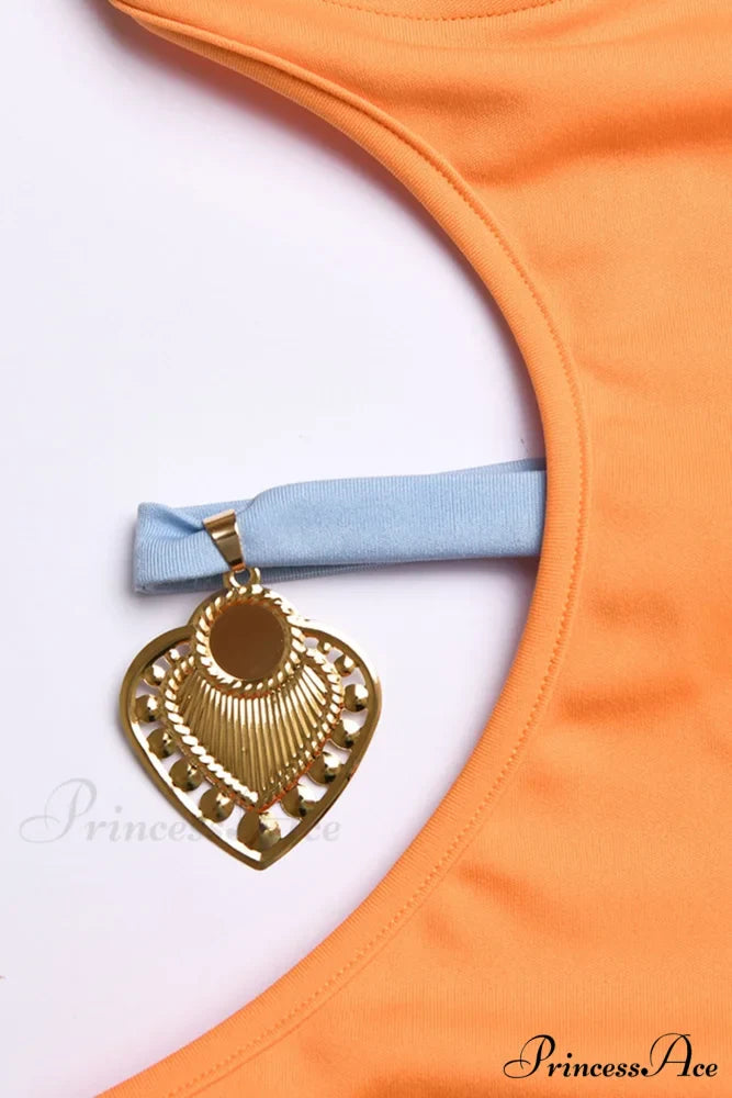 Cutout Slit Back Cami Mini Dress with Contrast