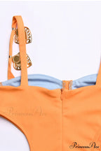 Cutout Slit Back Cami Mini Dress with Contrast