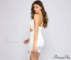 Cutting It Close Charming Ruched Mini Dress