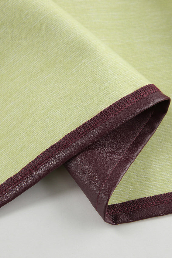 Angora Red PU Leather Blazer Coat