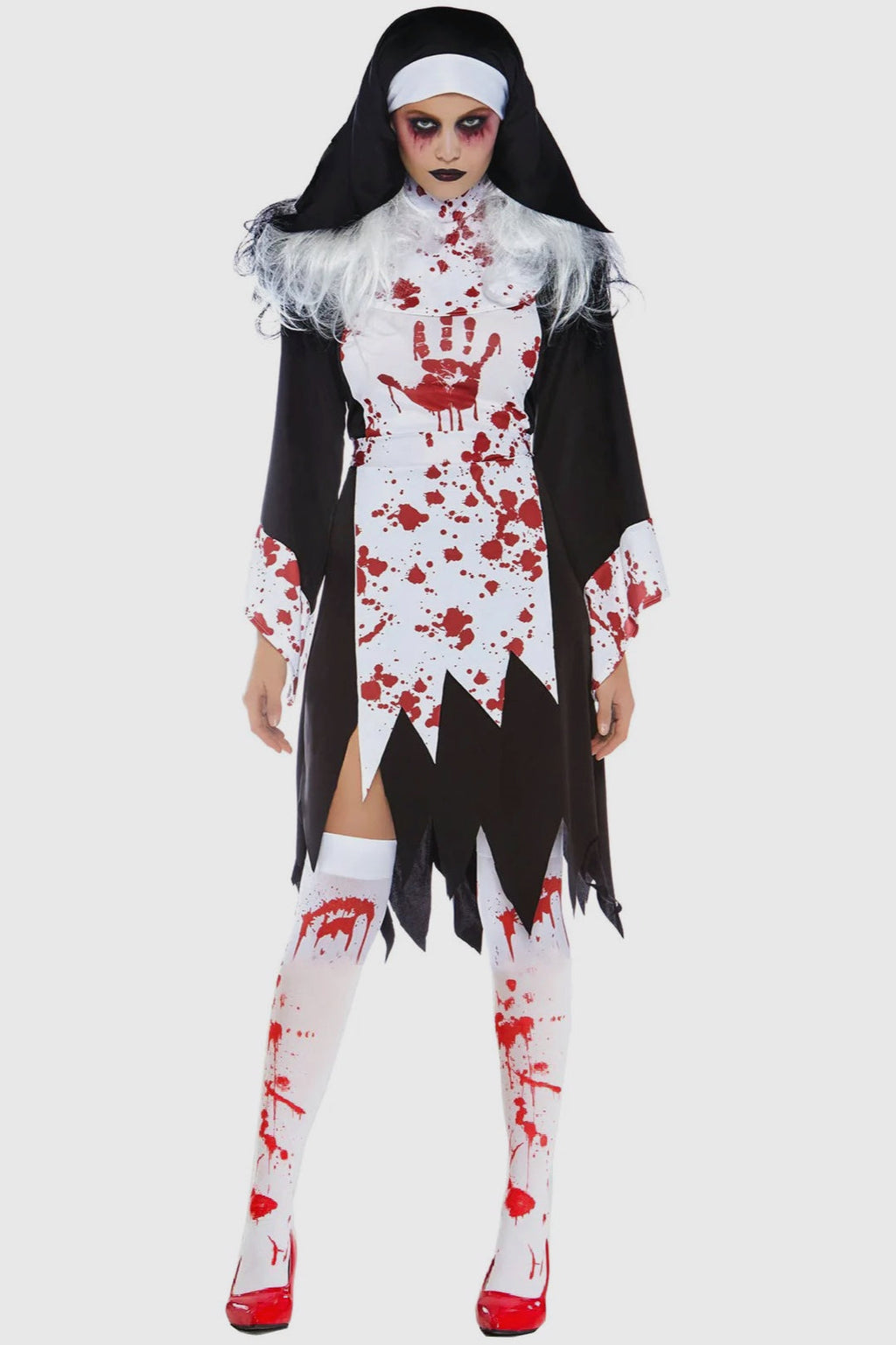 Bloody Zombie Nun Halloween Costume