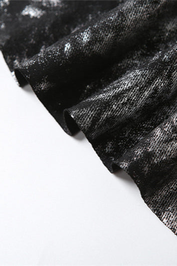 Washed Print One Shoulder Ruffle Mini Dress