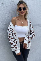 Leopard Pattern Fall Knit Cardigan