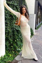 Backless Knit Beach Cover Boho Dress