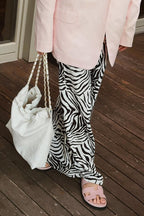 Elegant Satin Animal Print Skirt