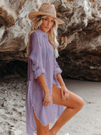 Textured Beach Cover Up Blouse
