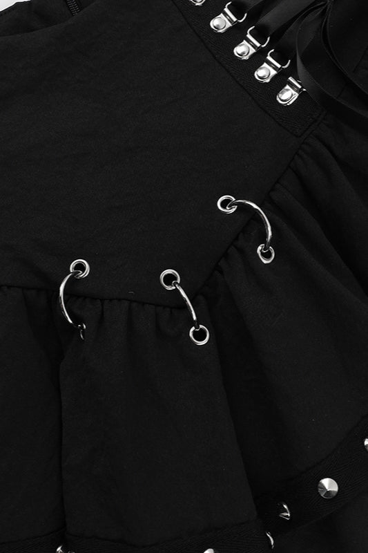Punk Charm Zipper Detail Skirt