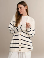 Striped Loose Knit Cardigan