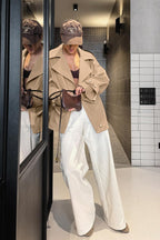 Retro Khaki Oversized Trench Jacket