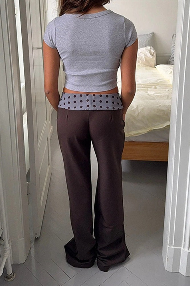 High Waist Slim Printed Casual Pants