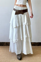 Low Waist Asymmetrical Maxi Skirt